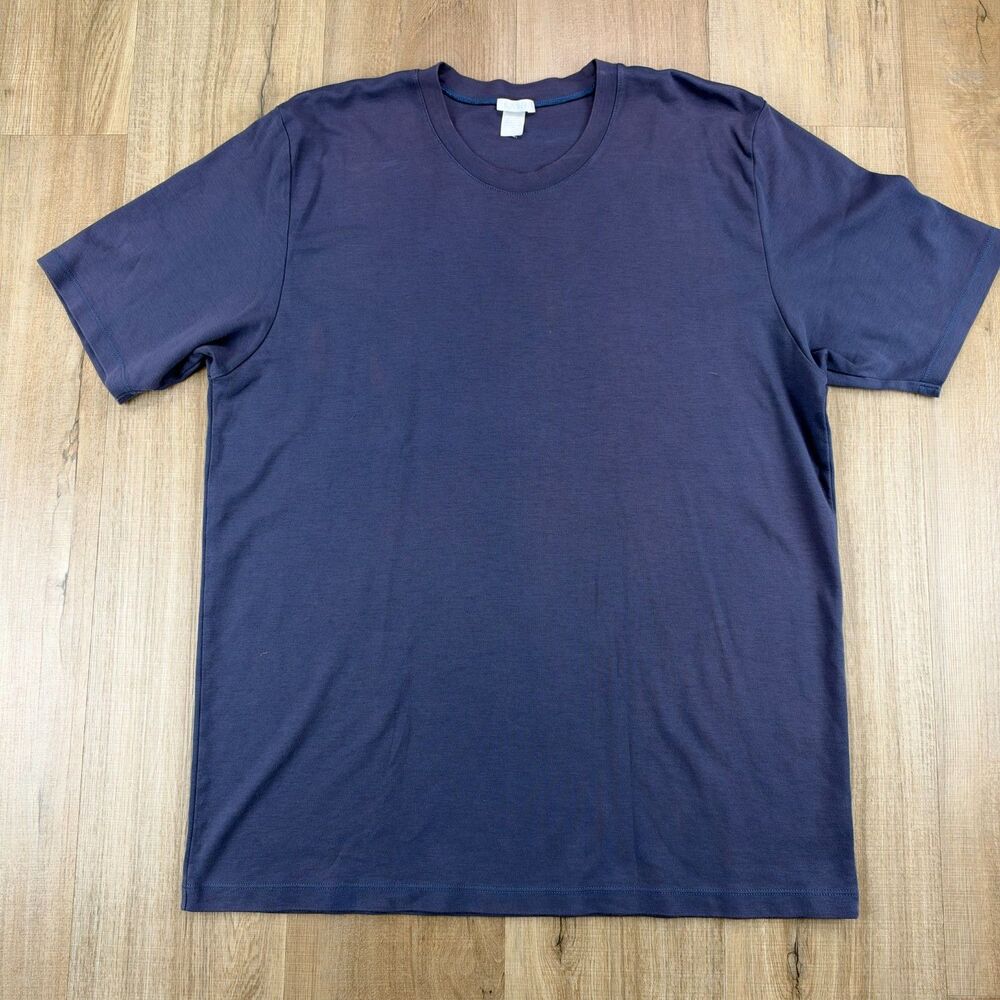 LAKE Men's Large 100% Pima Cotton Crewneck Tee in Navy